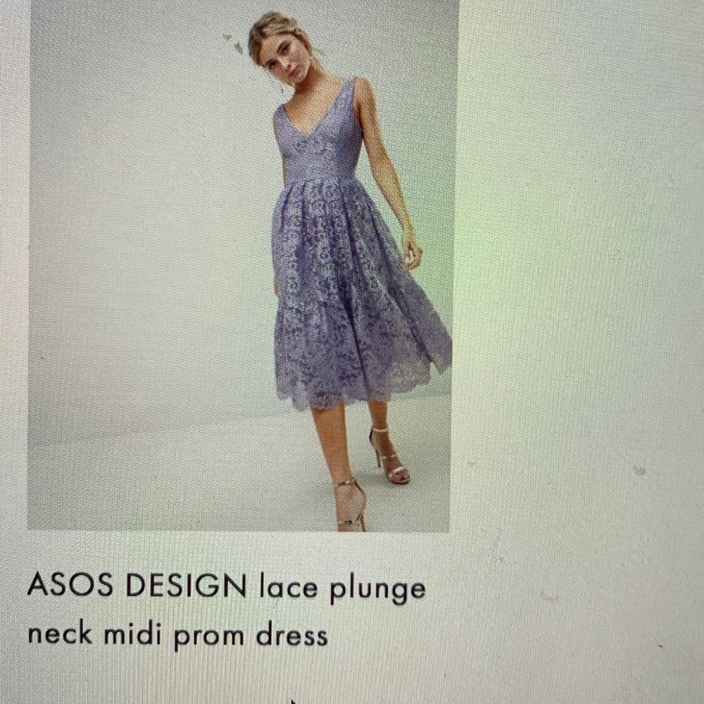 ASOS lace plunge neck midi prom dress